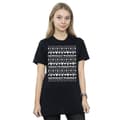 Miniatyrbild 2 av 5: Disney Dam/Tjej Mickey And Minnie Christmas Fair Isle Bomull Boyfriend T-shirt