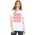 Miniatyrbild 2 av 5: Disney Dam/Tjej Mickey And Minnie Christmas Fair Isle Bomull Boyfriend T-shirt
