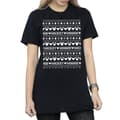 Miniatyrbild 3 av 5: Disney Dam/Tjej Mickey And Minnie Christmas Fair Isle Bomull Boyfriend T-shirt