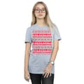 Miniatyrbild 2 av 5: Disney Dam/Tjej Mickey And Minnie Christmas Fair Isle Bomull Boyfriend T-shirt