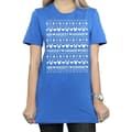 Miniatyrbild 3 av 5: Disney Dam/Tjej Mickey And Minnie Christmas Fair Isle Bomull Boyfriend T-shirt