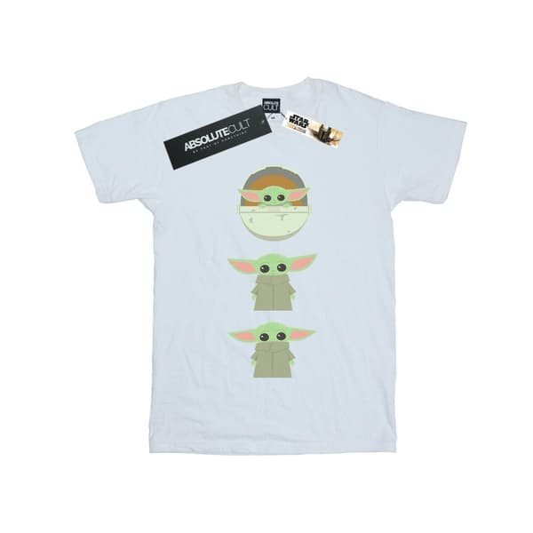 Star Wars Mens The Mandalorian The Child - T-shirt med posering White M