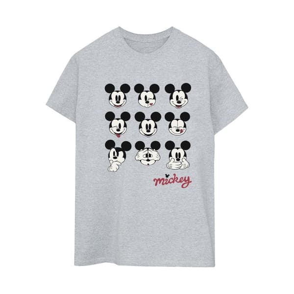 Disney Dam/Tjej Musse Pigg Many Faces Bomull Boyfriend T-shirt