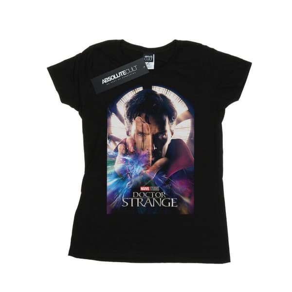 Marvel Studios Womens/Ladies Doctor Strange Poster Cotton T-Shirt Black XXL