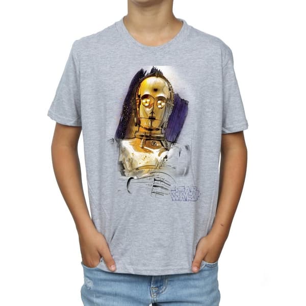 Star Wars Pojkar Den siste jedin C-3PO t-shirt med borst