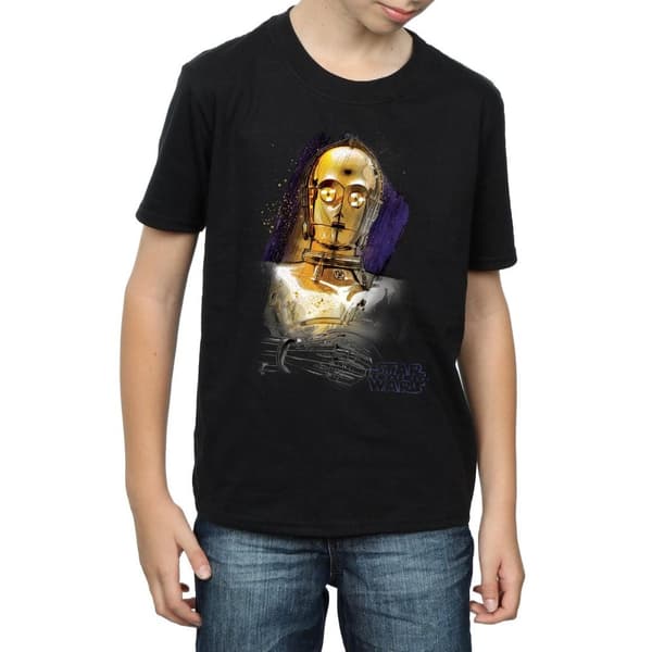 Star Wars Pojkar Den siste jedin C-3PO t-shirt med borst