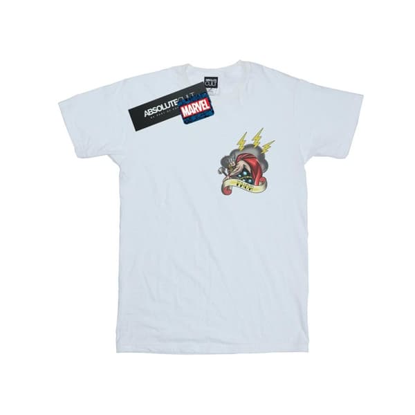 Marvel T-shirt i bomull med brösttryck och Thor-tatuering för flickor