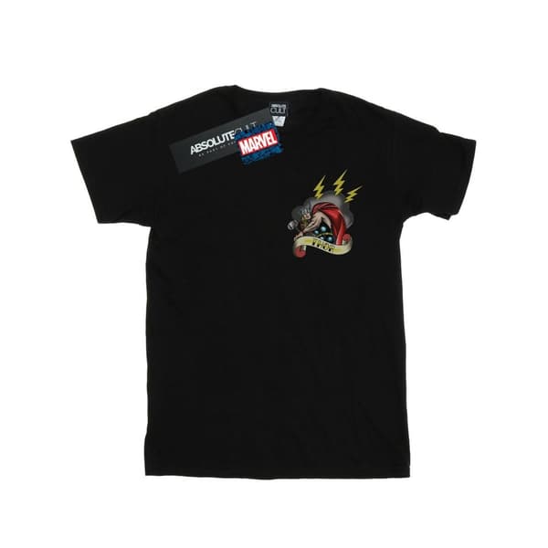 Marvel T-shirt i bomull med brösttryck och Thor-tatuering för flickor