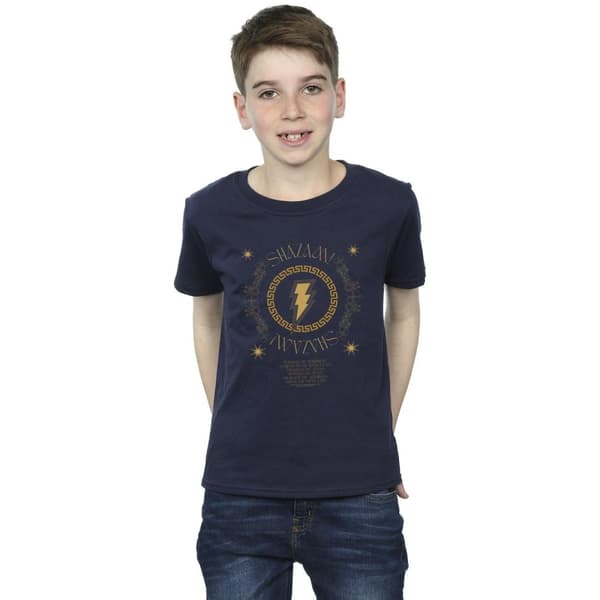 DC Comics Pojkar - Shazam Fury Of The Gods T-shirt med guldspiral på bröstet