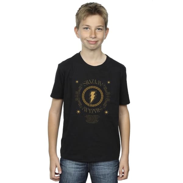 DC Comics Pojkar - Shazam Fury Of The Gods T-shirt med guldspiral på bröstet