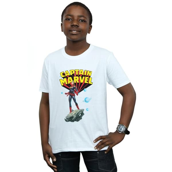 Marvel Pojkar - Captain Marvel - T-shirt med rymdpose