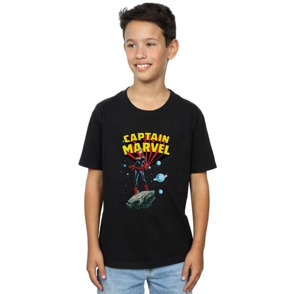 Marvel Pojkar - Captain Marvel - T-shirt med rymdpose