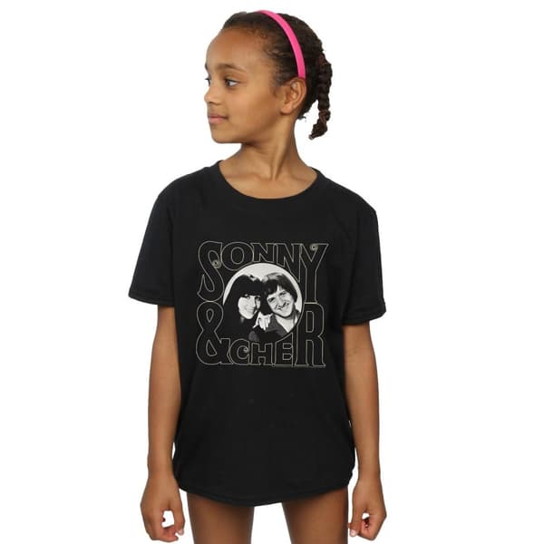 Sonny & Cher T-shirt i bomull med cirkelfoto för flickor