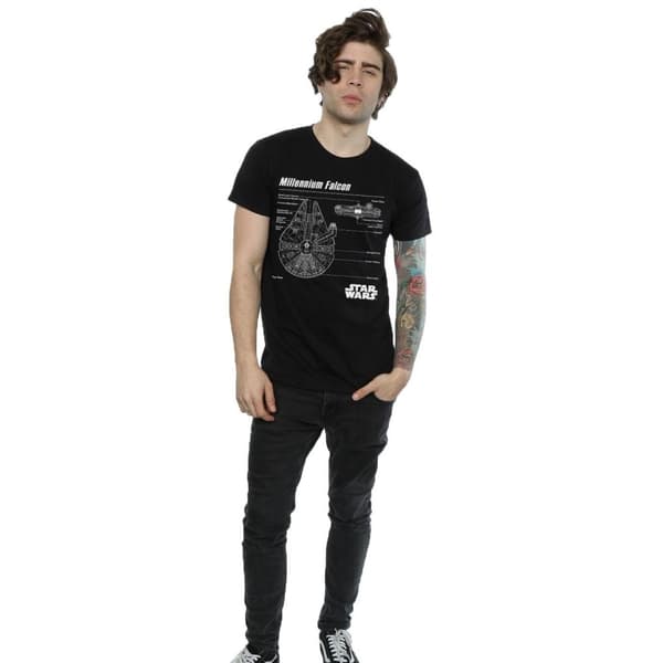 Star Wars Millennium Falcon Blueprint T-shirt för herrar