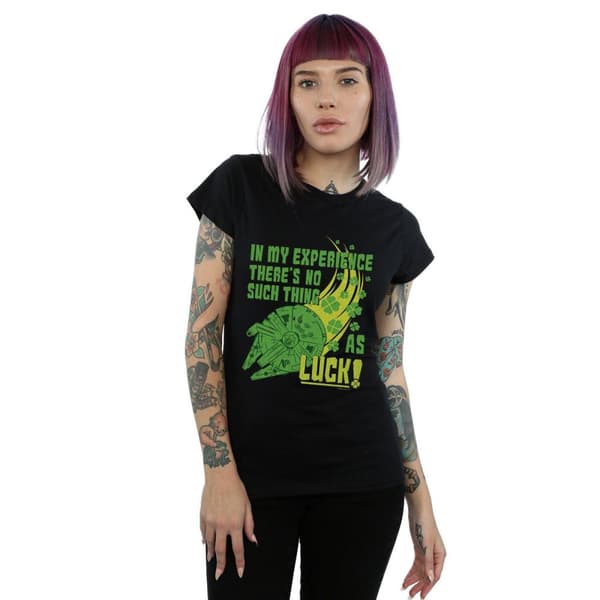 Star Wars Millennium Falcon Shamrock Luck - T-shirt i bomull för damer/damer