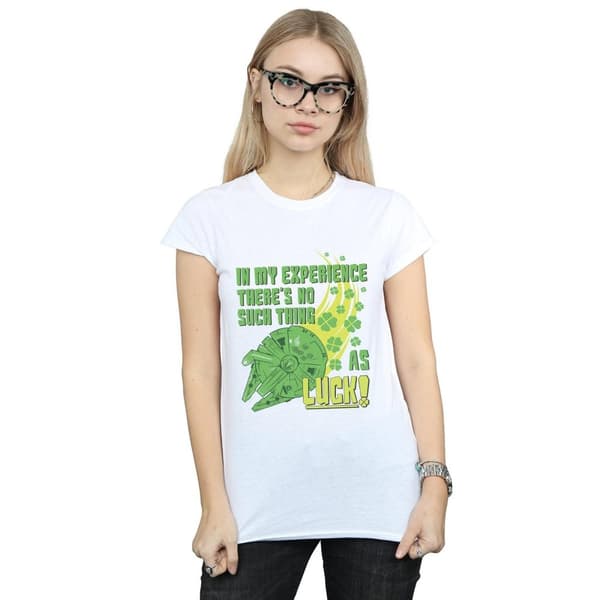 Star Wars Millennium Falcon Shamrock Luck - T-shirt i bomull för damer/damer