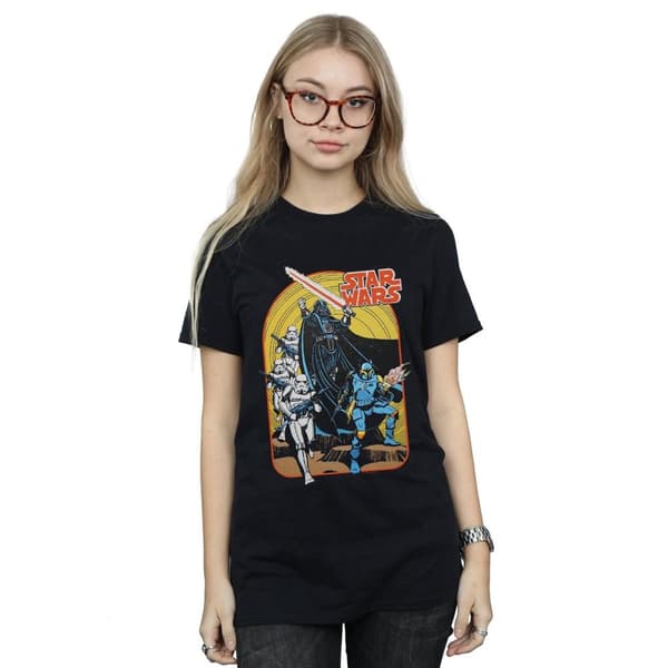 Star Wars Womens/Ladies Vintage Comic Scene Cotton Boyfriend T-Shirt