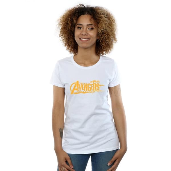 Marvel Womens/Ladies Avengers Infinity War Orange Logo Cotton T-Shirt