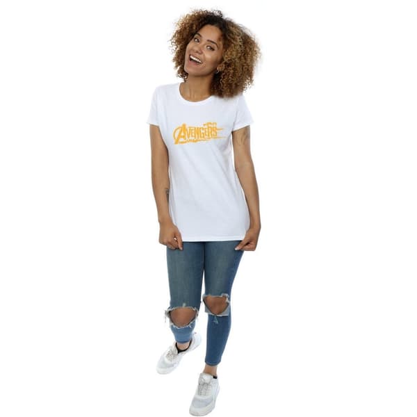 Marvel Womens/Ladies Avengers Infinity War Orange Logo Cotton T-Shirt