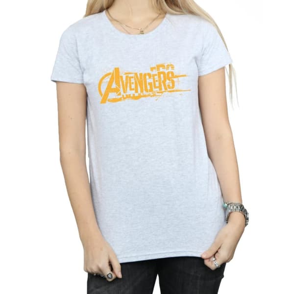 Marvel Womens/Ladies Avengers Infinity War Orange Logo Cotton T-Shirt