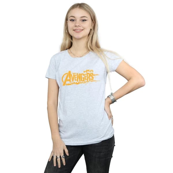 Marvel Womens/Ladies Avengers Infinity War Orange Logo Cotton T-Shirt