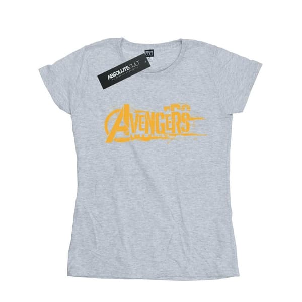 Marvel Womens/Ladies Avengers Infinity War Orange Logo Cotton T-Shirt Sports Grey XL