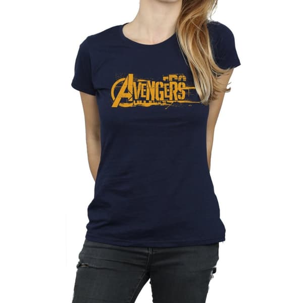 Marvel Womens/Ladies Avengers Infinity War Orange Logo Cotton T-Shirt