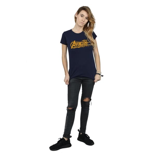 Marvel Womens/Ladies Avengers Infinity War Orange Logo Cotton T-Shirt