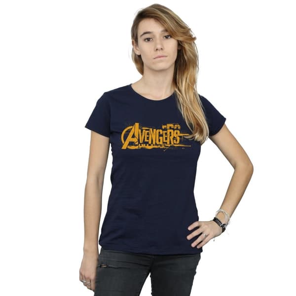 Marvel Womens/Ladies Avengers Infinity War Orange Logo Cotton T-Shirt