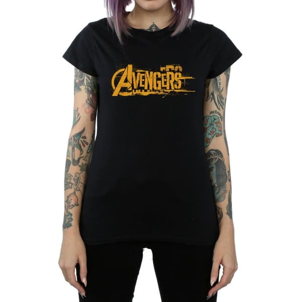 Marvel Womens/Ladies Avengers Infinity War Orange Logo Cotton T-Shirt