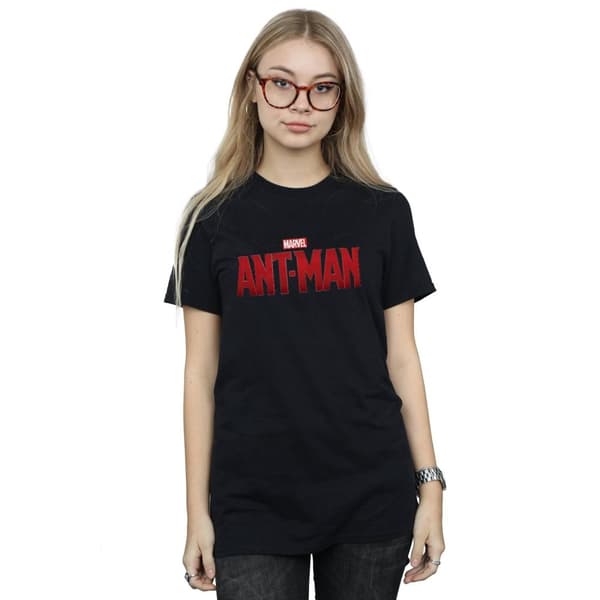 Marvel Dam/dam Ant-Man Movie Logo Boyfriend T-shirt i bomull