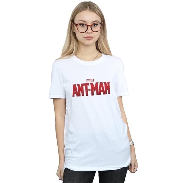 Marvel Dam/dam Ant-Man Movie Logo Boyfriend T-shirt i bomull