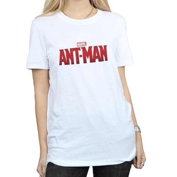 Marvel Dam/dam Ant-Man Movie Logo Boyfriend T-shirt i bomull