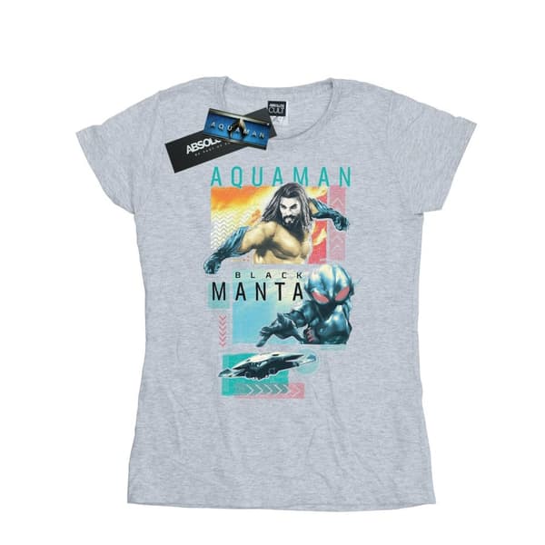 DC Comics Womens/Ladies Aquaman Character Tiles Cotton T-Shirt