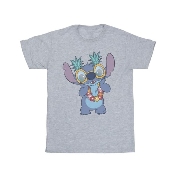 Disney Mens Lilo And Stitch Tropical Fun T-Shirt Sports Grey S