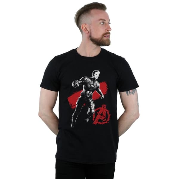 Marvel Mens Avengers Endgame Mono Captain America T-shirt
