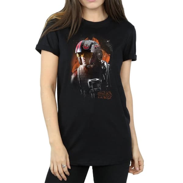 Star Wars Poe Dameron - The Last Jedi - Boyfriend-t-shirt i borstad bomull för damer/damer