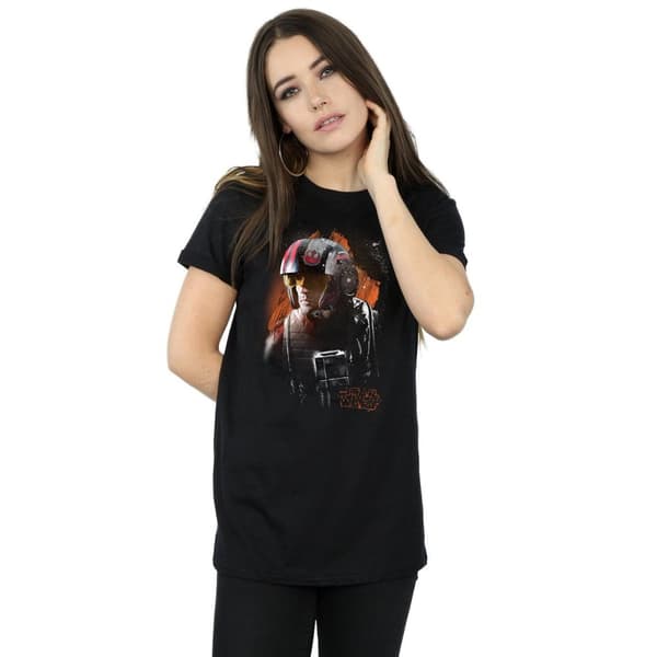 Star Wars Poe Dameron - The Last Jedi - Boyfriend-t-shirt i borstad bomull för damer/damer