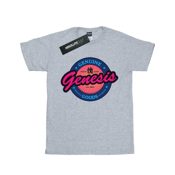 Genesis T-shirt i bomull med neonlogga för flickor Sports Grey 9-11 Years
