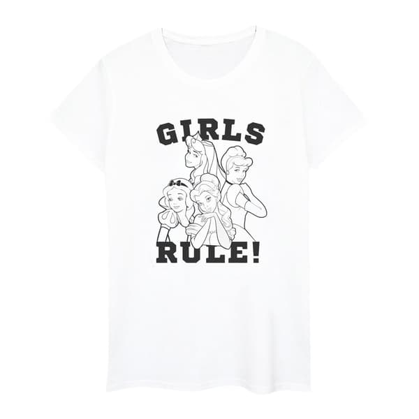 Disney Dam/dam Princesses Girls Rule - T-shirt i bomull White XXL