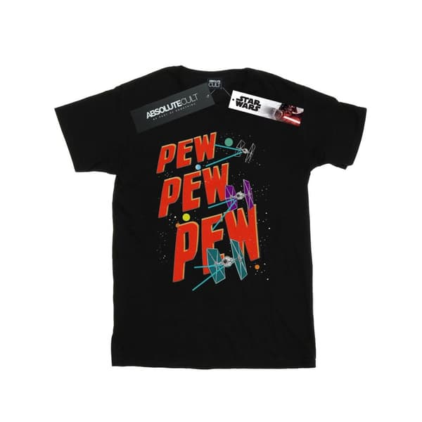 Star Wars Girls Tie Fighters Pew Pew Cotton T-Shirt Black 9-11 Years