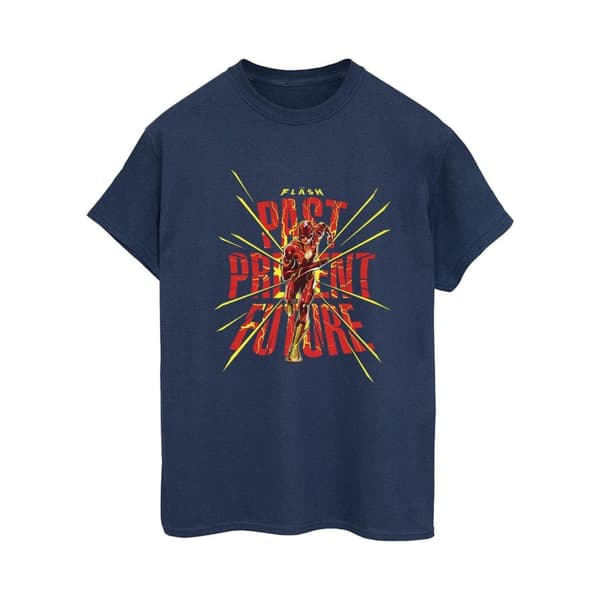 DC Comics Womens/Ladies The Flash Past Present Future Cotton Boyfriend T-Shirt