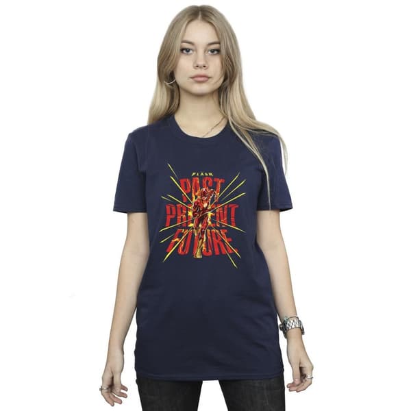 DC Comics Womens/Ladies The Flash Past Present Future Cotton Boyfriend T-Shirt