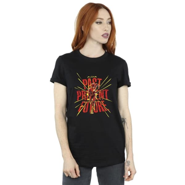 DC Comics Womens/Ladies The Flash Past Present Future Cotton Boyfriend T-Shirt
