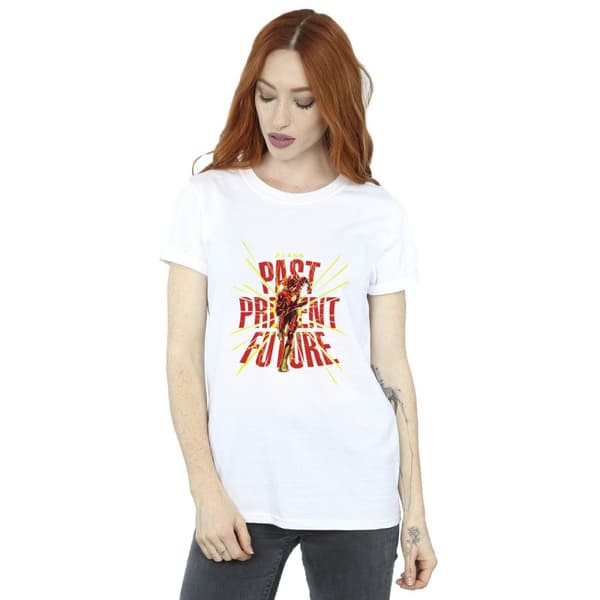 DC Comics Womens/Ladies The Flash Past Present Future Cotton Boyfriend T-Shirt