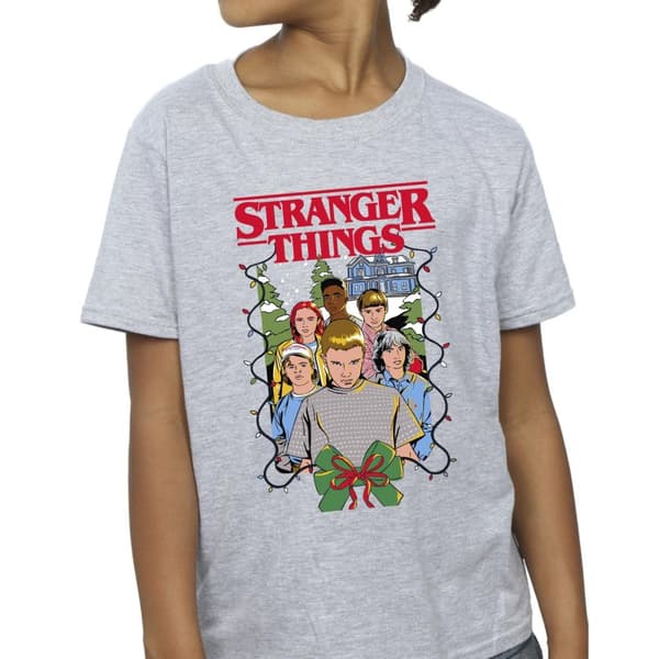 Netflix Girls Stranger Things Christmas Poster Cotton T-Shirt