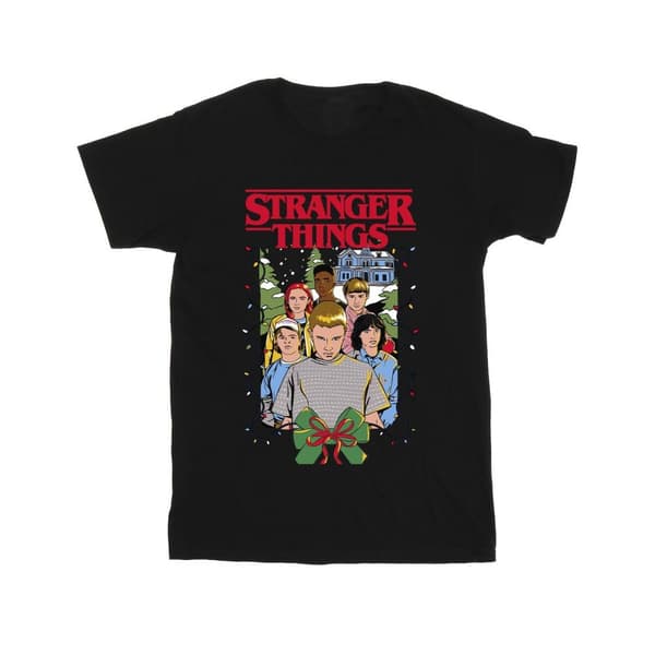 Netflix Girls Stranger Things Christmas Poster Cotton T-Shirt