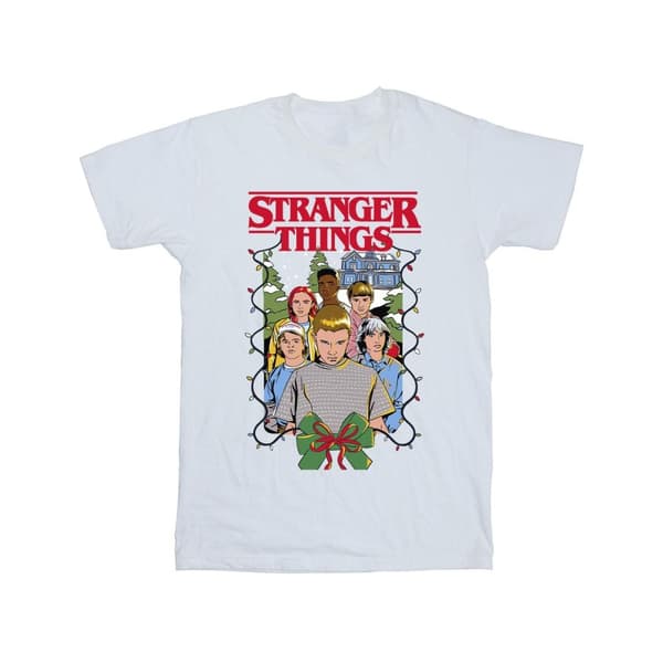 Netflix Girls Stranger Things Christmas Poster Cotton T-Shirt