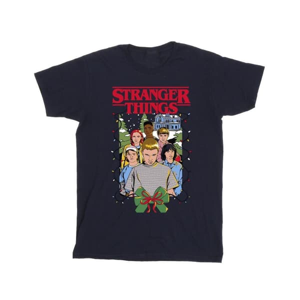 Netflix Girls Stranger Things Christmas Poster Cotton T-Shirt
