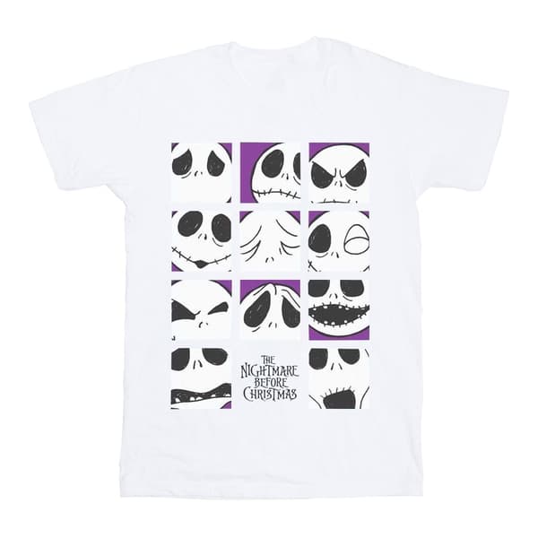 Disney Womens/Ladies Nightmare Before Christmas Many Faces Of Jack Squares Cotton Boyfriend T-Shirt